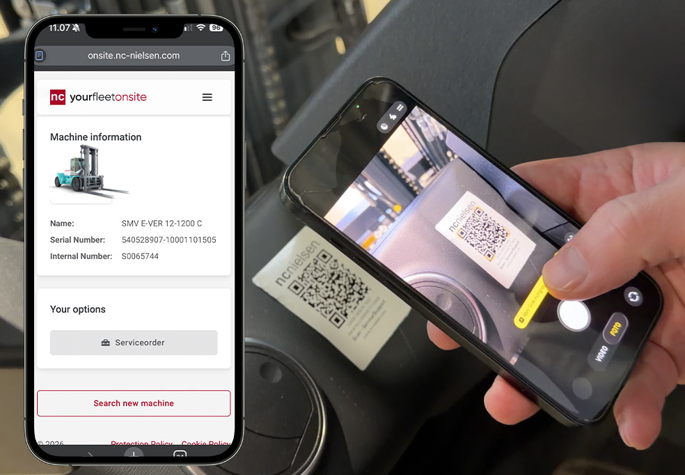 Enkel tilgang – via QR-kode eller maskinnummer.